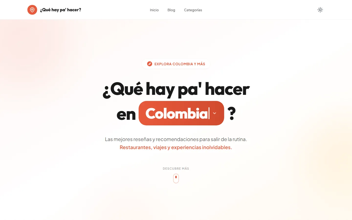 Página de inicio de ¿Qué hay pa' hacer?